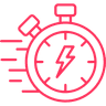 Stopwatch with lightning bolt in the middle